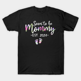 Soon To Be Mommy Mom Est 2024 Expect Baby T-Shirt